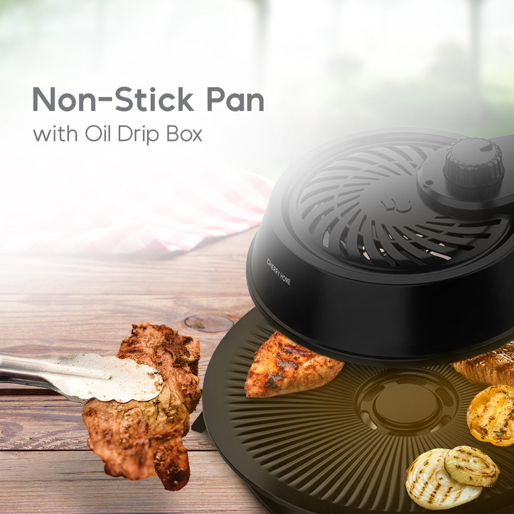 CHERRY Smokeless Easy BBQ Grill Deluxe