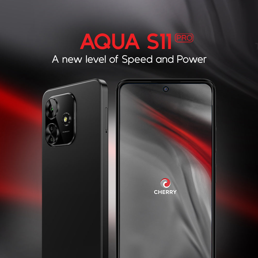 CHERRY Aqua S11 Pro with FREE Bluetooth Speaker, Game Controller, Screen Protector & Jellycase