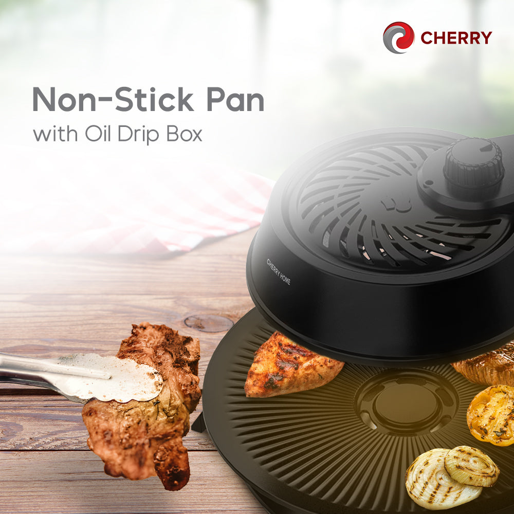 CHERRY Smokeless Easy BBQ Grill Deluxe