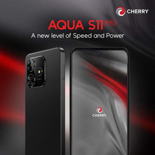 CHERRY Aqua S11 Pro with FREE Bluetooth Speaker, Game Controller, Screen Protector & Jellycase