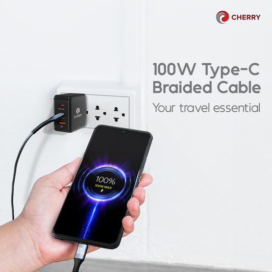 CHERRY 100W USB–C Braided Cable